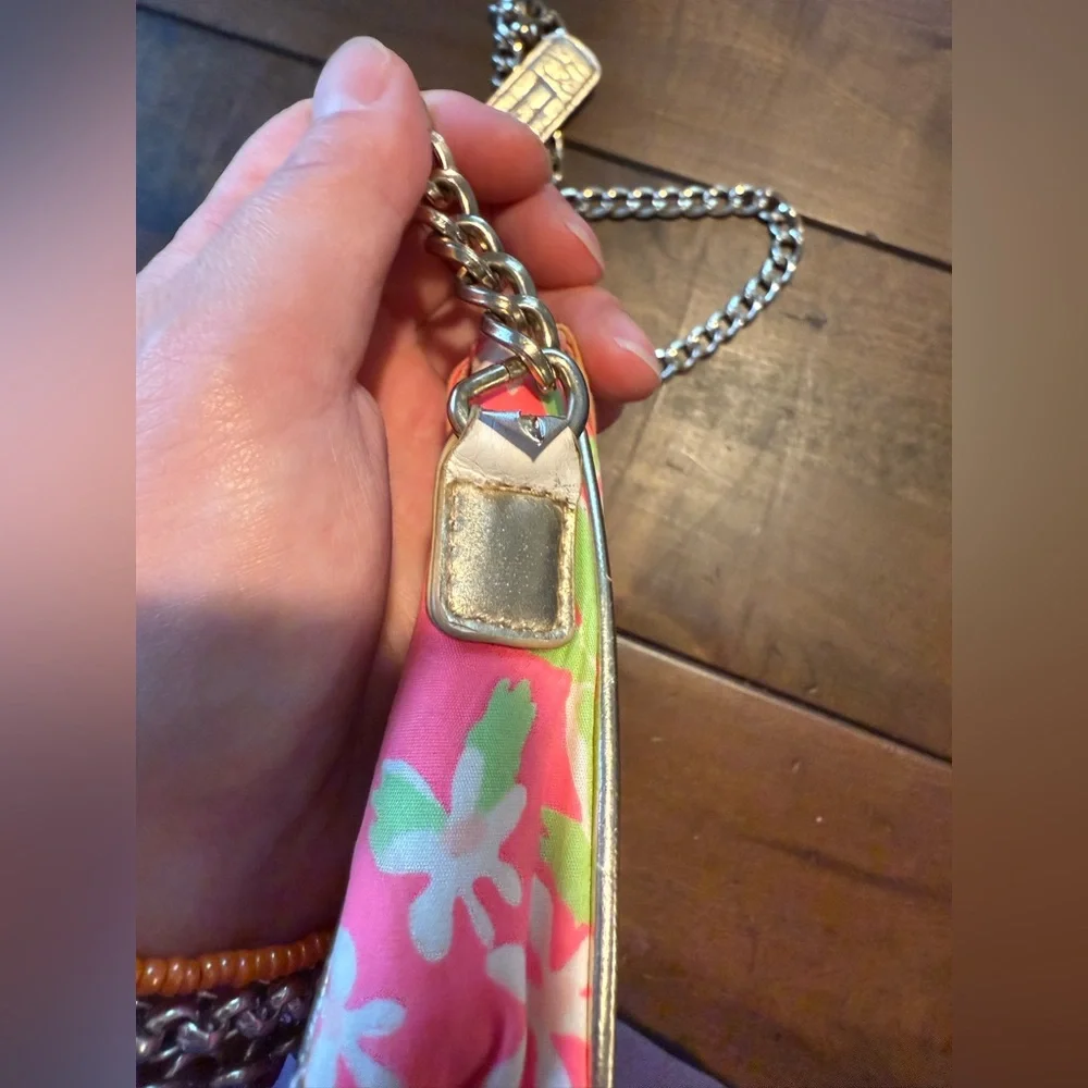 Lilly Pulitzer Pink and Green Floral Crossbody Bag
